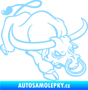Samolepka Býk 014 pravá rozzuřený světle modrá
