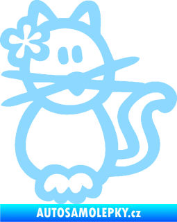 Samolepka Cartoon family kočička Hawaii světle modrá