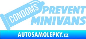 Samolepka Condoms prevent minivans světle modrá