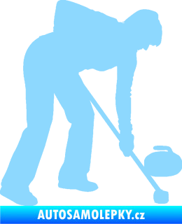 Samolepka Curling 002 pravá světle modrá