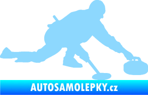 Samolepka Curling 003 pravá světle modrá