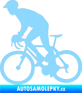 Samolepka Cyklista 003 levá světle modrá