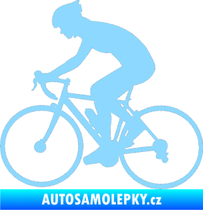 Samolepka Cyklista 005 levá světle modrá