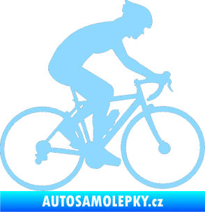 Samolepka Cyklista 005 pravá světle modrá