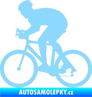 Samolepka Cyklista 008 levá světle modrá