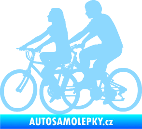 Samolepka Cyklisté 001 levá pár světle modrá