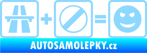 Samolepka Dálnice + konec omezení rychlosti = jízda světle modrá