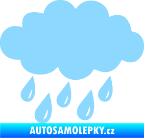 Samolepka Déšť 001 levá mrak a kapky světle modrá