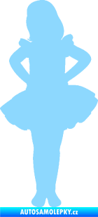 Samolepka Děti silueta 011 levá holčička tanečnice světle modrá