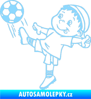 Samolepka Dítě v autě 022 levá fotbalista světle modrá