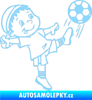 Samolepka Dítě v autě 022 pravá fotbalista světle modrá