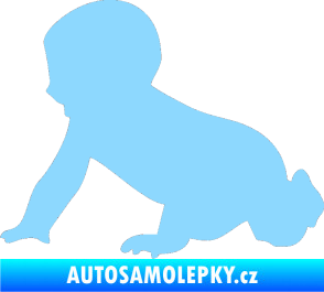 Samolepka Dítě v autě 025 levá miminko silueta světle modrá