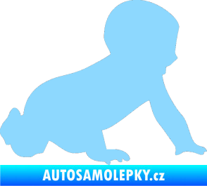 Samolepka Dítě v autě 025 pravá miminko silueta světle modrá