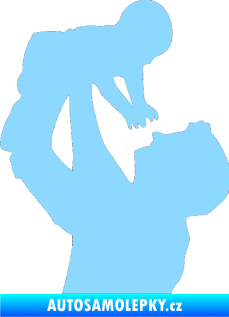 Samolepka Dítě v autě 026 levá miminko v náruči světle modrá