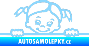 Samolepka Dítě v autě 030 levá malá slečna hlavička světle modrá
