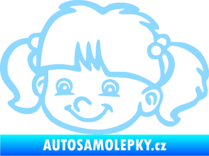 Samolepka Dítě v autě 035 levá holka hlavička světle modrá