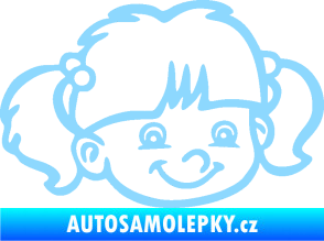 Samolepka Dítě v autě 035 pravá holka hlavička světle modrá