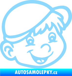 Samolepka Dítě v autě 038 pravá kluk hlavička světle modrá