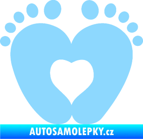 Samolepka Dítě v autě 064 nožičky světle modrá