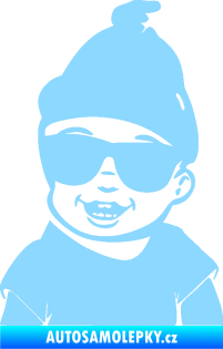 Samolepka Dítě v autě 081 levá chlapeček v brýlích světle modrá