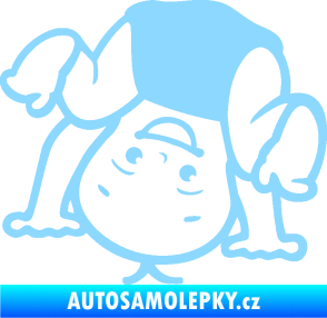 Samolepka Dítě v autě 101 levá vzhůru nohama světle modrá