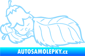 Samolepka Dítě v autě 107 levá spinká na lístečku světle modrá