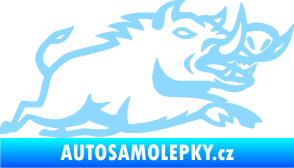 Samolepka Divoké prase 004 pravá světle modrá