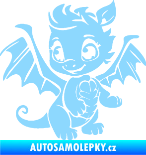 Samolepka Dragon 054 levá roztomilý dráček světle modrá