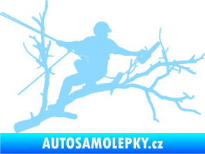 Samolepka Dřevorubec 006 pravá prořezání ve výškách světle modrá