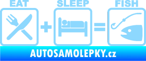 Samolepka Eat sleep fish světle modrá