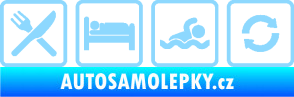 Samolepka Eat sleep swimming repeat plavání světle modrá