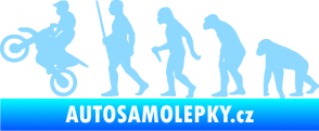 Samolepka Evoluce 002 motokros levá světle modrá