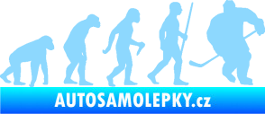 Samolepka Evoluce 003 hokej pravá světle modrá
