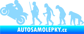 Samolepka Evoluce 004 levá motorkář světle modrá