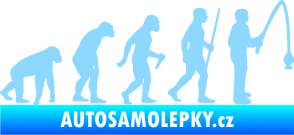 Samolepka Evoluce 005 rybář pravá světle modrá