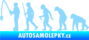 Samolepka Evoluce 005 rybář levá světle modrá