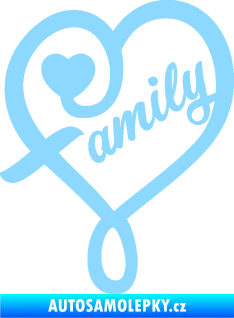 Samolepka Family 001 nápis se srdíčkem světle modrá