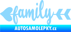 Samolepka Family 003 nápis se šípem světle modrá