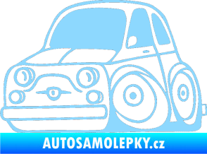 Samolepka Fiat 500 karikatura levá světle modrá