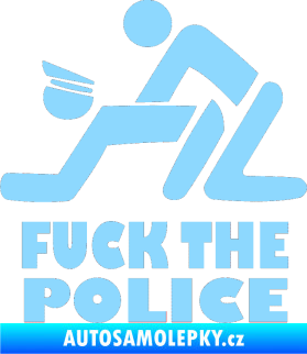 Samolepka Fuck the police 001 světle modrá