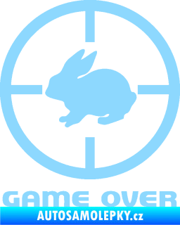 Samolepka Game over lov zajíce světle modrá
