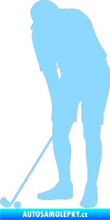 Samolepka Golfista 007 levá světle modrá