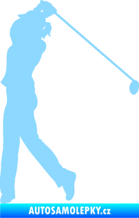 Samolepka Golfistka 013 levá světle modrá