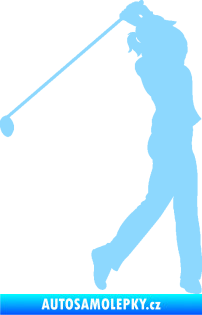 Samolepka Golfistka 013 pravá světle modrá