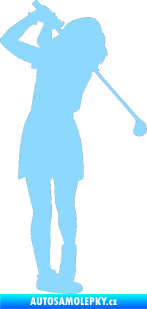 Samolepka Golfistka 014 pravá světle modrá