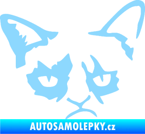 Samolepka Grumpy cat 001 pravá světle modrá