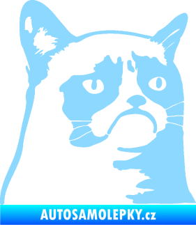 Samolepka Grumpy cat 002 pravá světle modrá