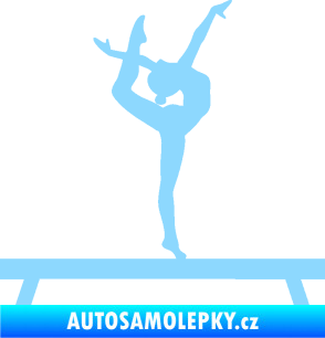 Samolepka Gymnastka 003 pravá kladina světle modrá