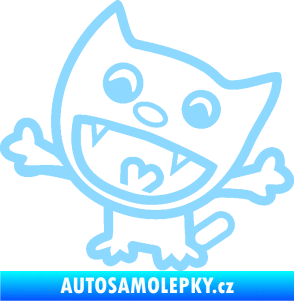 Samolepka Happy cat 001 levá světle modrá