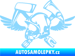 Samolepka Hasič 011 levá helma světle modrá